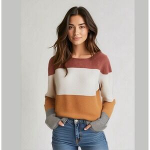 Pinque Stitch Fix Pullover Knit Long Sleeve Sweater Rust‎ Stone  XL